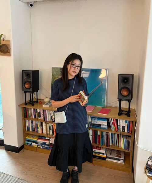 URBANDTYPE（アーバンディタイプ）の「ヴィンテージラベルストライプTシャツ_ネイビー（Tシャツ/カットソー・レディース・その他・SMALL/LARGE/MEDIUM）」の10枚目の写真