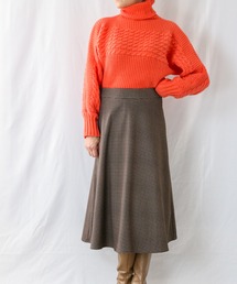 a lot of love | 千鳥チェック ミディフレアスカート(スカート)