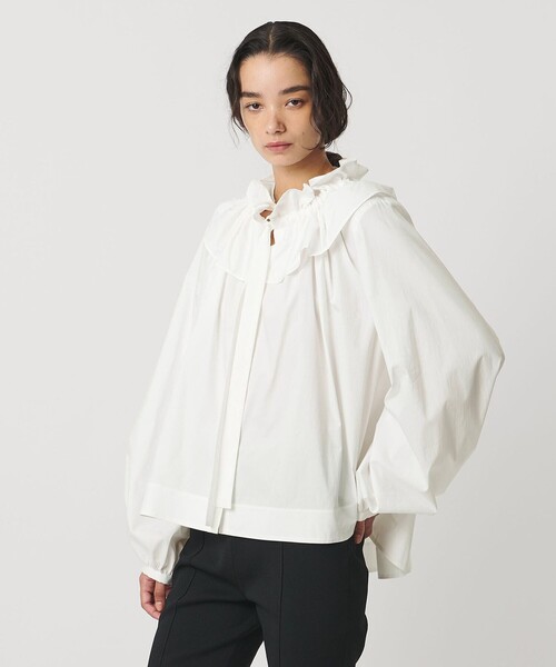 AEWEN MATOPH（イウエン マトフ）の「＜AEWEN MATOPH＞ギャザーリボンブラウス ‐ ウォッシャブル ‐（シャツ/ブラウス・レディース・ライラック/ベージュ/ホワイト・FREE）」の2枚目の写真