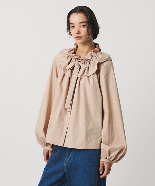 AEWEN MATOPH（イウエン マトフ）の「＜AEWEN MATOPH＞ギャザーリボンブラウス ‐ ウォッシャブル ‐（シャツ/ブラウス・レディース・ライラック/ベージュ/ホワイト・FREE）」の4枚目の写真