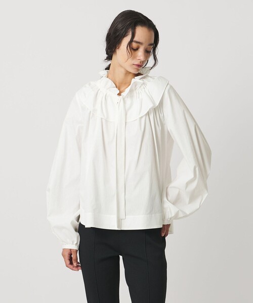 AEWEN MATOPH（イウエン マトフ）の「＜AEWEN MATOPH＞ギャザーリボンブラウス ‐ ウォッシャブル ‐（シャツ/ブラウス・レディース・ライラック/ベージュ/ホワイト・FREE）」の7枚目の写真