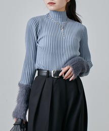 Lui's | 袖フェザーリブタートルニット(Tシャツ/カットソー)