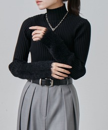 Lui's | 袖フェザーリブタートルニット(Tシャツ/カットソー)