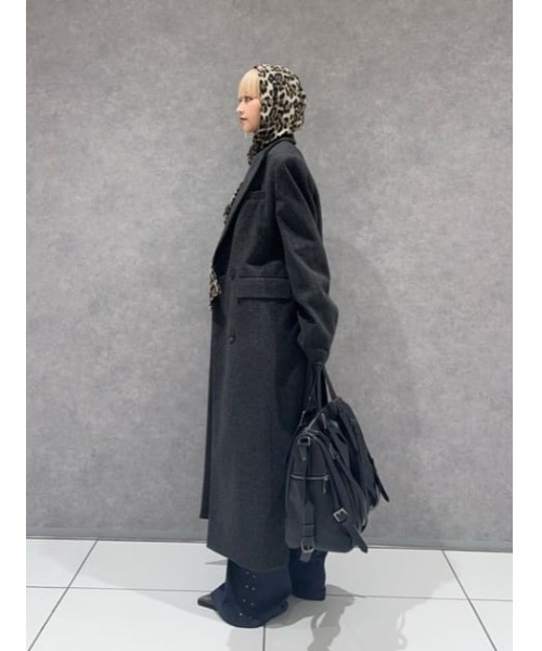 LAGUA GEM（ラグアジェム）の「STRIPE DOUBLE ロングコート（チェスターコート・レディース・グレー/ブラック・FREE）」の13枚目の写真