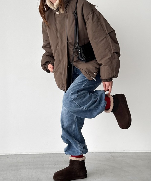 CANAL JEAN（キャナルジーン）の「El mar　ボア襟ダウンジャケット（ダウンジャケット/コート・レディース・カーキ/ブラウン・ONE SIZE）」の3枚目の写真