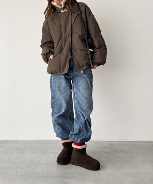 CANAL JEAN（キャナルジーン）の「El mar　ボア襟ダウンジャケット（ダウンジャケット/コート・レディース・カーキ/ブラウン・ONE SIZE）」の6枚目の写真