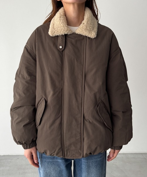 CANAL JEAN（キャナルジーン）の「El mar　ボア襟ダウンジャケット（ダウンジャケット/コート・レディース・カーキ/ブラウン・ONE SIZE）」の7枚目の写真