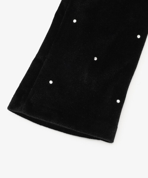 Afternoon Tea（アフタヌーンティー）の「ベロアストーングローブ（手袋・レディース・グレー/ブラック・ONE SIZE）」の5枚目の写真