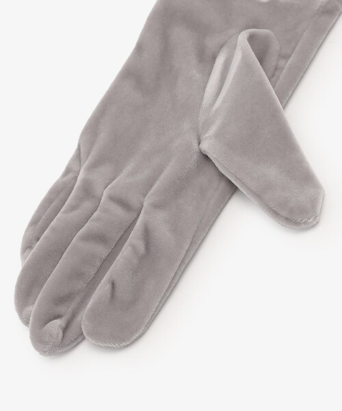 Afternoon Tea（アフタヌーンティー）の「ベロアストーングローブ（手袋・レディース・グレー/ブラック・ONE SIZE）」の7枚目の写真