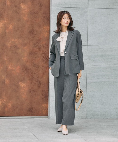 GLOBAL WORK（グローバルワーク）の「ウツクシルエットワイドストレート/581010（スラックス・レディース・チャコール/モカ/ネイビー/ブラック/ライトベージュ/サックスブルー・X-SMALL/SMALL/MEDIUM/LARGE/X-LARGE/XX-LARGE/S-Long/M-Long/L-Long/XL-Long）」の7枚目の写真