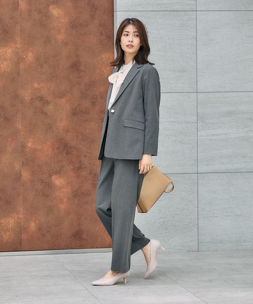 GLOBAL WORK（グローバルワーク）の「ウツクシルエットワイドストレート/581010（スラックス・レディース・チャコール/モカ/ネイビー/ブラック/ライトベージュ/サックスブルー・X-SMALL/SMALL/MEDIUM/LARGE/X-LARGE/XX-LARGE/S-Long/M-Long/L-Long/XL-Long）」の8枚目の写真