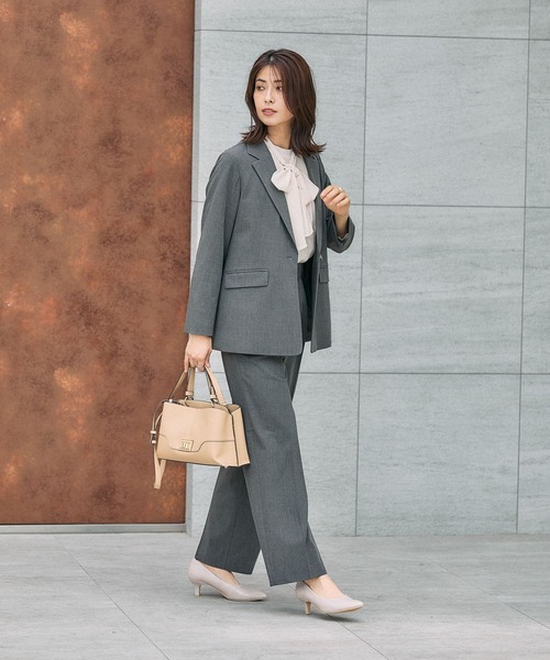 GLOBAL WORK（グローバルワーク）の「ウツクシルエットワイドストレート/581010（スラックス・レディース・チャコール/モカ/ネイビー/ブラック/ライトベージュ/サックスブルー・X-SMALL/SMALL/MEDIUM/LARGE/X-LARGE/XX-LARGE/S-Long/M-Long/L-Long/XL-Long）」の9枚目の写真