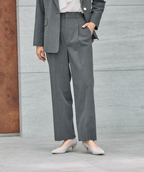 GLOBAL WORK（グローバルワーク）の「ウツクシルエットワイドストレート/581010（スラックス・レディース・チャコール/モカ/ネイビー/ブラック/ライトベージュ/サックスブルー・X-SMALL/SMALL/MEDIUM/LARGE/X-LARGE/XX-LARGE/S-Long/M-Long/L-Long/XL-Long）」の10枚目の写真