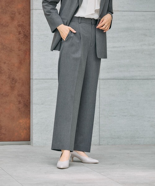 GLOBAL WORK（グローバルワーク）の「ウツクシルエットワイドストレート/581010（スラックス・レディース・チャコール/モカ/ネイビー/ブラック/ライトベージュ/サックスブルー・X-SMALL/SMALL/MEDIUM/LARGE/X-LARGE/XX-LARGE/S-Long/M-Long/L-Long/XL-Long）」の11枚目の写真