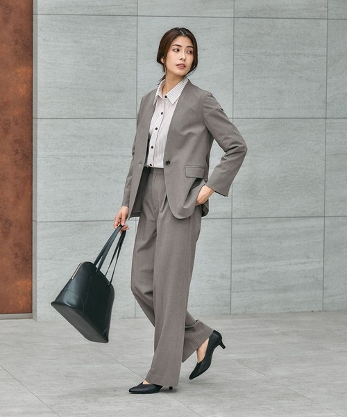 GLOBAL WORK（グローバルワーク）の「ウツクシルエットワイドストレート/581010（スラックス・レディース・チャコール/モカ/ネイビー/ブラック/ライトベージュ/サックスブルー・X-SMALL/SMALL/MEDIUM/LARGE/X-LARGE/XX-LARGE/S-Long/M-Long/L-Long/XL-Long）」の13枚目の写真