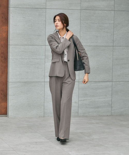 GLOBAL WORK（グローバルワーク）の「ウツクシルエットワイドストレート/581010（スラックス・レディース・チャコール/モカ/ネイビー/ブラック/ライトベージュ/サックスブルー・X-SMALL/SMALL/MEDIUM/LARGE/X-LARGE/XX-LARGE/S-Long/M-Long/L-Long/XL-Long）」の14枚目の写真