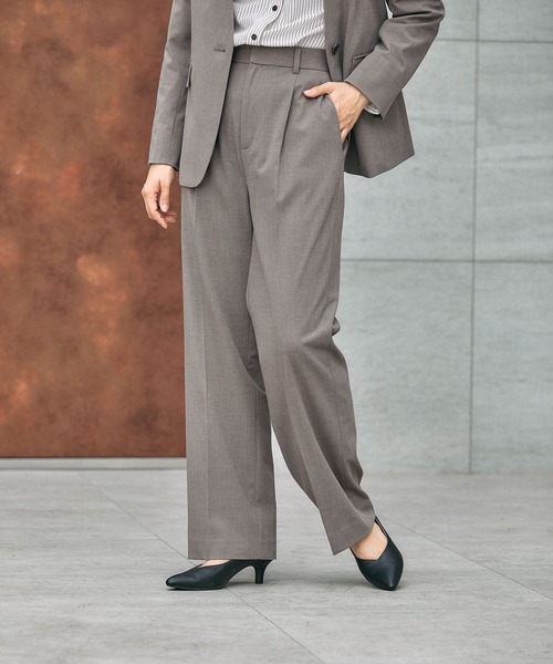 GLOBAL WORK（グローバルワーク）の「ウツクシルエットワイドストレート/581010（スラックス・レディース・チャコール/モカ/ネイビー/ブラック/ライトベージュ/サックスブルー・X-SMALL/SMALL/MEDIUM/LARGE/X-LARGE/XX-LARGE/S-Long/M-Long/L-Long/XL-Long）」の16枚目の写真