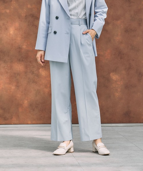 GLOBAL WORK（グローバルワーク）の「ウツクシルエットワイドストレート/581010（スラックス・レディース・チャコール/モカ/ネイビー/ブラック/ライトベージュ/サックスブルー・X-SMALL/SMALL/MEDIUM/LARGE/X-LARGE/XX-LARGE/S-Long/M-Long/L-Long/XL-Long）」の22枚目の写真