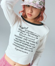 X-girl（エックスガール）の「LETTERING L/S COMPACT TOP（Tシャツ/カットソー・レディース）」