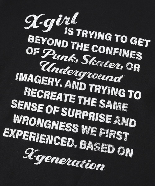 X-girl（エックスガール）の「LETTERING L/S COMPACT TOP（Tシャツ/カットソー・レディース・ブラック/ホワイト・S/M）」の11枚目の写真