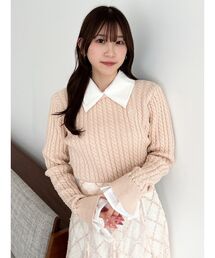 dazzlin | 【20周年記念復刻！】ケーブルシャツドッキングニット(ニット/セーター)