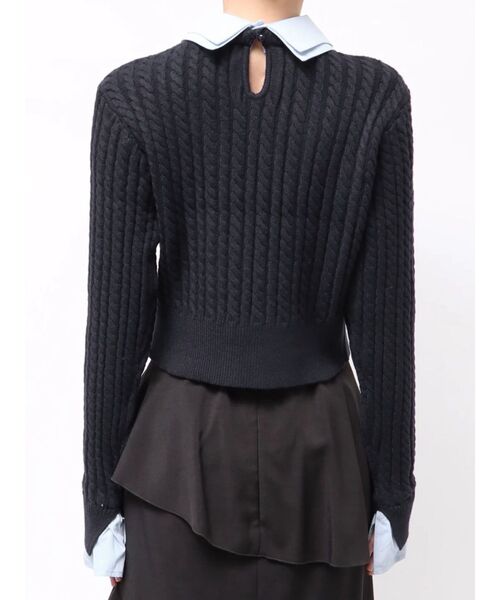 dazzlin（ダズリン）の「【20周年記念復刻！】ケーブルシャツドッキングニット（ニット/セーター・レディース・オフホワイト/グレー/ネイビー/ベージュ/ボルドー・FREE）」の15枚目の写真