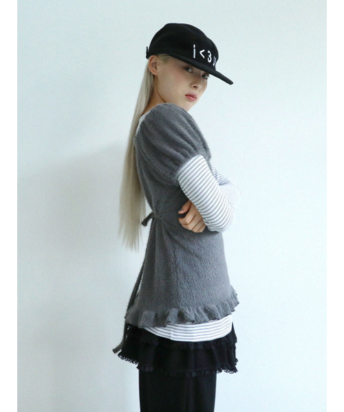 UGLY SHADOW(アグリーシャドウ)の「ソフトシャーリングTシャツ(チャコール)(Tシャツ/カットソー・レディース・その他・FREE)」の3枚目の写真