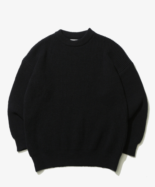 GOLDEN SNSHINE（ゴールデン サンシャイン）の「Wool Bulky Round Knit _Black（ニット/セーター・メンズ・その他・MEDIUM/LARGE）」の2枚目の写真
