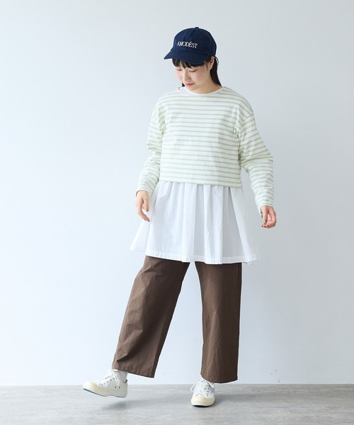 bulle de savon(ビュルデサボン)の「1/16 空紡ボーダー みじかめプルオーバー(Tシャツ/カットソー・レディース・ホワイト/ブルー・FREE)」の10枚目の写真