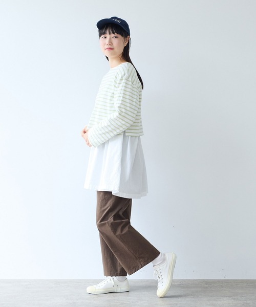 bulle de savon(ビュルデサボン)の「1/16 空紡ボーダー みじかめプルオーバー(Tシャツ/カットソー・レディース・ホワイト/ブルー・FREE)」の11枚目の写真