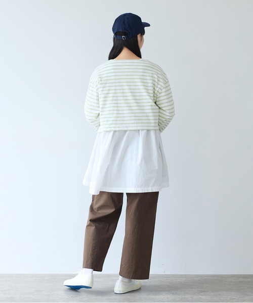 bulle de savon(ビュルデサボン)の「1/16 空紡ボーダー みじかめプルオーバー(Tシャツ/カットソー・レディース・ホワイト/ブルー・FREE)」の12枚目の写真