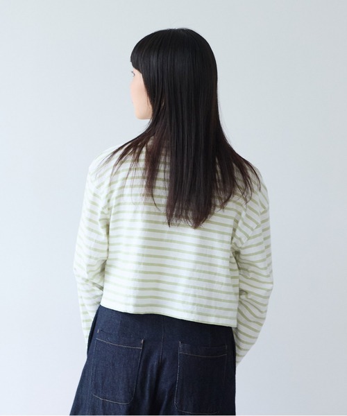 bulle de savon(ビュルデサボン)の「1/16 空紡ボーダー みじかめプルオーバー(Tシャツ/カットソー・レディース・ホワイト/ブルー・FREE)」の19枚目の写真