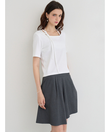 LE YIEL（ルイエル）の「スクエアネックストリングTシャツ_ホワイト（Tシャツ/カットソー）」