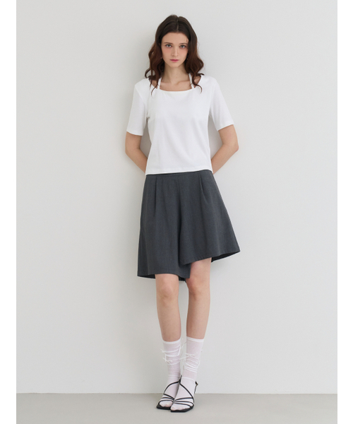 LE YIEL(ルイエル)の「スクエアネックストリングTシャツ_ホワイト(Tシャツ/カットソー・レディース・ホワイト・MEDIUM)」の3枚目の写真