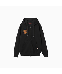 Menasoo Applique Two Way Hoodie Zip Up_Black