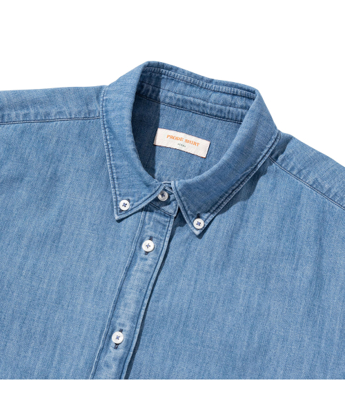 PRODESHIRT（プロデシャツ）の「[レギュラー] Wナチュラルデニムボタンダウンシャツ（ライトブルー）（シャツ/ブラウス・メンズ・その他・MEDIUM/LARGE/X-LARGE/SMALL）」の4枚目の写真