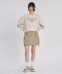 ナイロンカーゴミニスカート_ベージュ