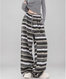 RiNc（リンク）の「【 BARELY BLUE / ベアリーブルー 】 ワイド ルーズ ボーダー パンツ / UNISEX（その他パンツ）」