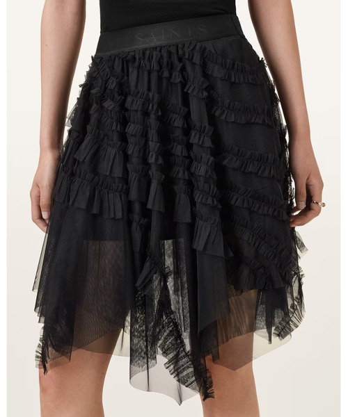 ALLSAINTS（オールセインツ）の「JAYDE RUFFLED TULLE MINI SKIRT | JAYDE ラッフルド チュール ミニ スカート（スカート・レディース・ブラック・6/8/10/4）」の3枚目の写真