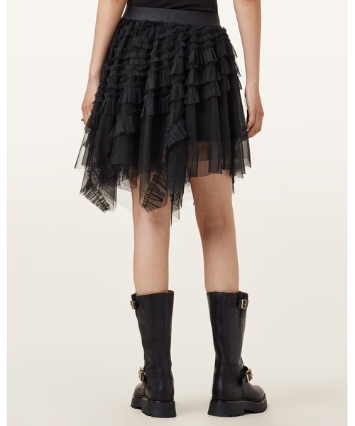 ALLSAINTS（オールセインツ）の「JAYDE RUFFLED TULLE MINI SKIRT | JAYDE ラッフルド チュール ミニ スカート（スカート・レディース・ブラック・6/8/10/4）」の6枚目の写真