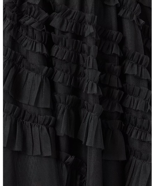 ALLSAINTS（オールセインツ）の「JAYDE RUFFLED TULLE MINI SKIRT | JAYDE ラッフルド チュール ミニ スカート（スカート・レディース・ブラック・6/8/10/4）」の7枚目の写真