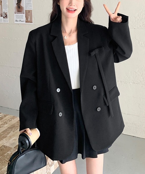 Miniministore(ミニミニストア)の「ダブルボタンテーラードジャケットアウター(その他アウター・レディース・ブラック・XL/S/L/M)」の2枚目の写真