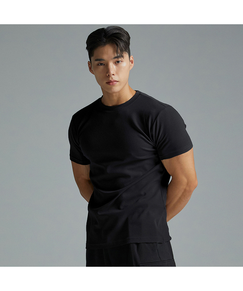 BLACK MONSTER FIT(ブラックモンスターフィット)の「コットンポリハーフスリーブ (ブラック) / BM230106(Tシャツ/カットソー・メンズ・その他・XX-LARGE/MEDIUM/LARGE/X-LARGE)」の1枚目の写真