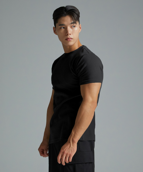 BLACK MONSTER FIT(ブラックモンスターフィット)の「コットンポリハーフスリーブ (ブラック) / BM230106(Tシャツ/カットソー・メンズ・その他・XX-LARGE/MEDIUM/LARGE/X-LARGE)」の3枚目の写真