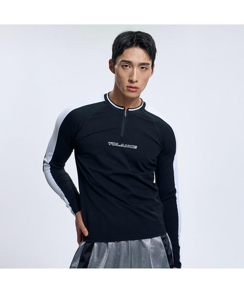 TOLANCE(トランス)の「アクティブクルーカラーブロックラウンドジップアップ - ブラック(Tシャツ/カットソー・メンズ・ブラック・MEDIUM/LARGE/X-LARGE)」の1枚目の写真