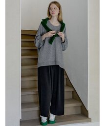 Poly Spandex Wide Banding Pants - BLACK
