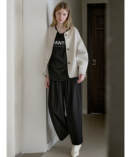 AVANT-G(アバン)の「Poly Spandex Wide Banding Pants - BLACK(その他パンツ・レディース・その他・FREE)」の5枚目の写真