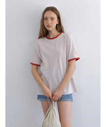 STRIPE BOXY T-SHIRT RED