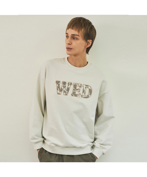 WEDNESDAY OASIS(ウェンズデーオアシス)の「オーガニックペイズリースウェットシャツ_2カラー(W25-TP05)(スウェット・メンズ・アイボリー/グレー・LARGE/MEDIUM)」の2枚目の写真