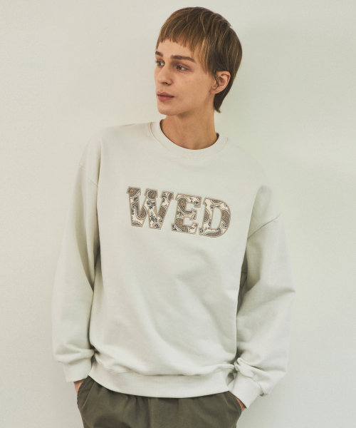 WEDNESDAY OASIS(ウェンズデーオアシス)の「オーガニックペイズリースウェットシャツ_2カラー(W25-TP05)(スウェット・メンズ・アイボリー/グレー・LARGE/MEDIUM)」の5枚目の写真